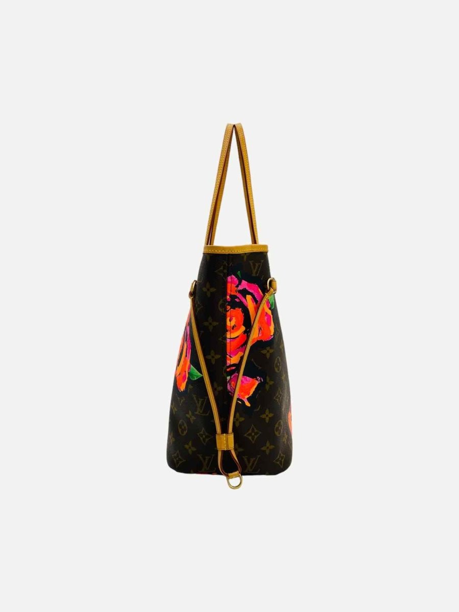 Pre - loved LOUIS VUITTON Roses Neverfull Brown & Pink Tote Bag at Reems Closet
