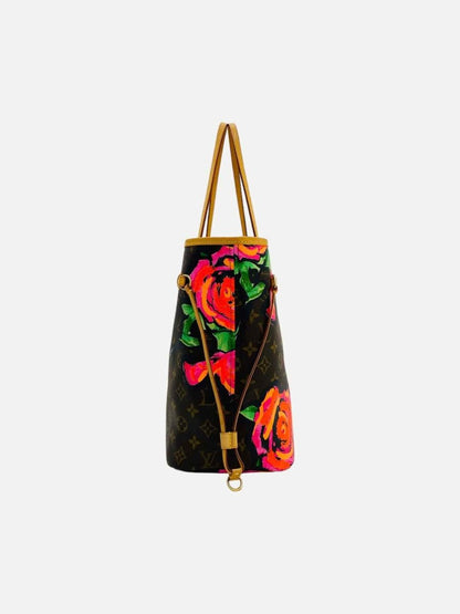 Pre - loved LOUIS VUITTON Roses Neverfull Brown & Pink Tote Bag at Reems Closet
