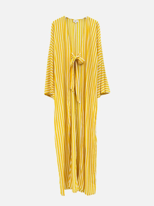 Pre-loved LPA Long Yellow & White Striped Beach Dress from Reems Closet