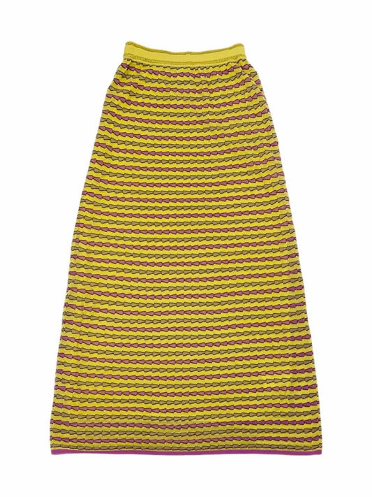 Pre-loved M MISSONI Yellow w/ Pink & Grey Long Skirt - Reems Closet