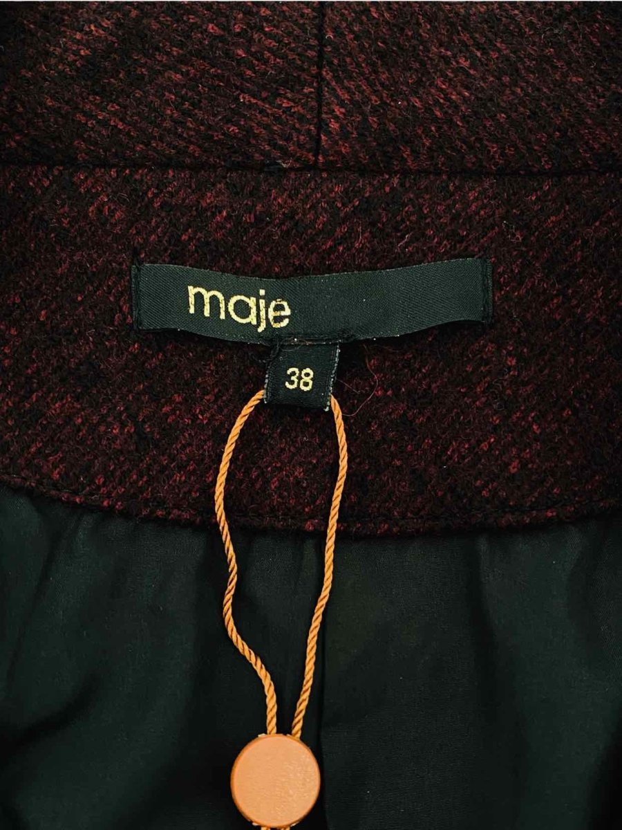 Pre-loved MAJE Burgundy & Black Jacket - Reems Closet