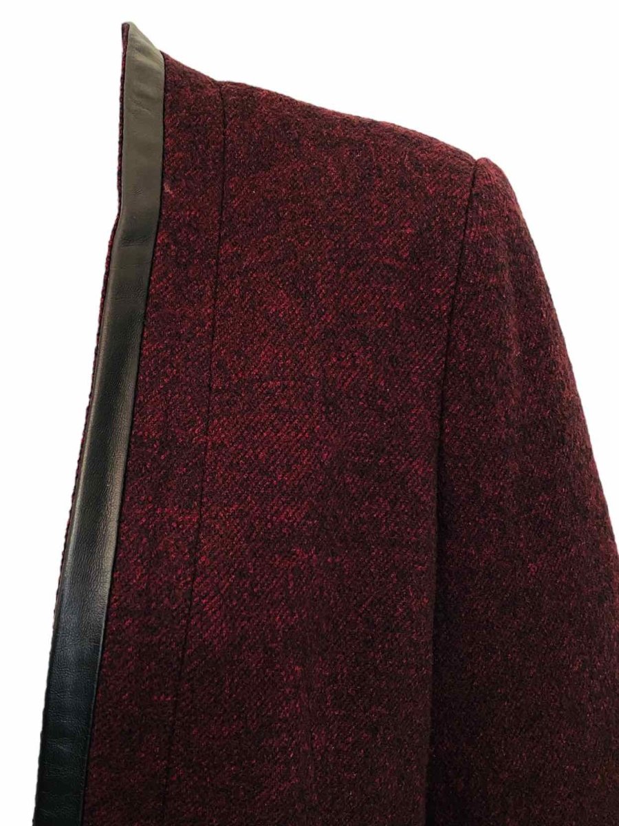 Pre - loved MAJE Burgundy & Black Jacket at Reems Closet