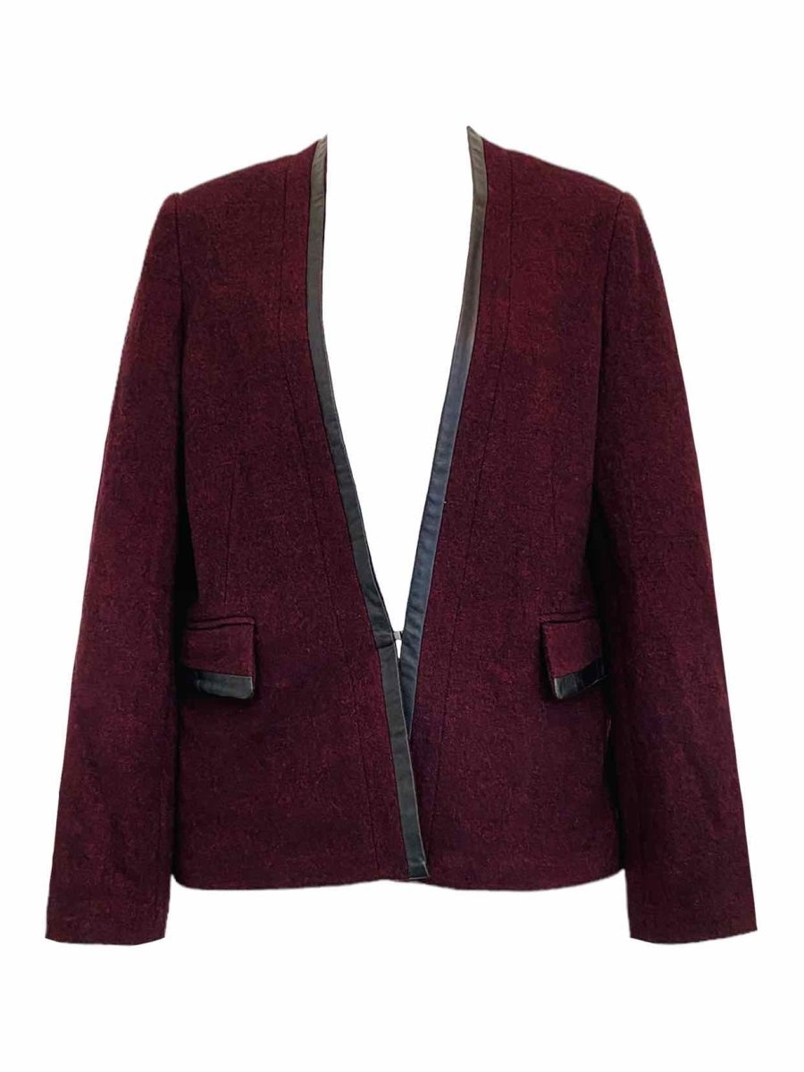 Pre-loved MAJE Burgundy & Black Jacket - Reems Closet