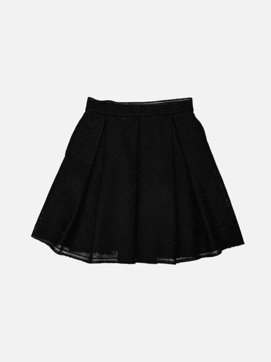Pre-loved MAJE Skater Black Lace Mini Skirt from Reems Closet