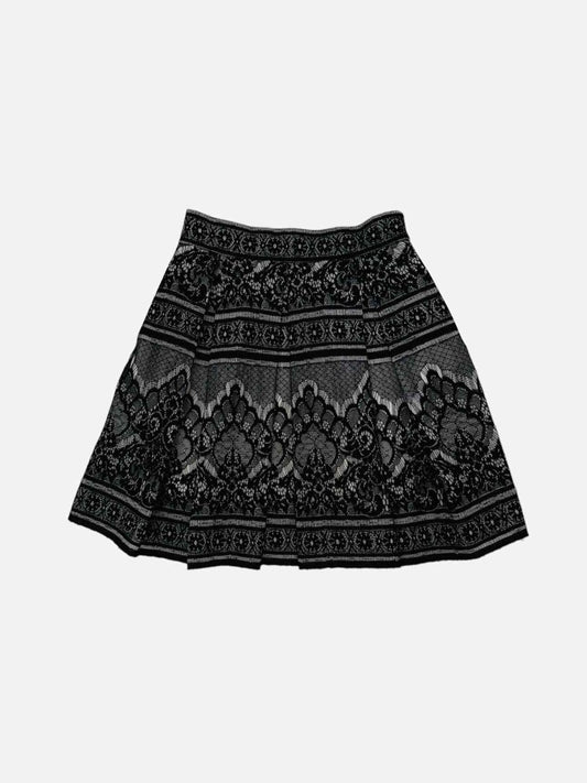 Pre-loved MAJE Skater Black & White Lace Mini Skirt from Reems Closet