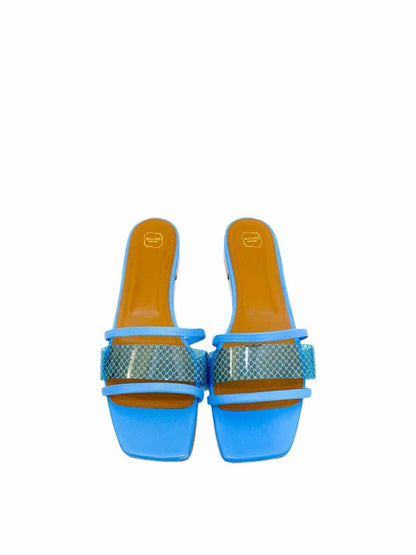 Pre-loved MALONE SOULIERS Blue PVC Sandals - Reems Closet