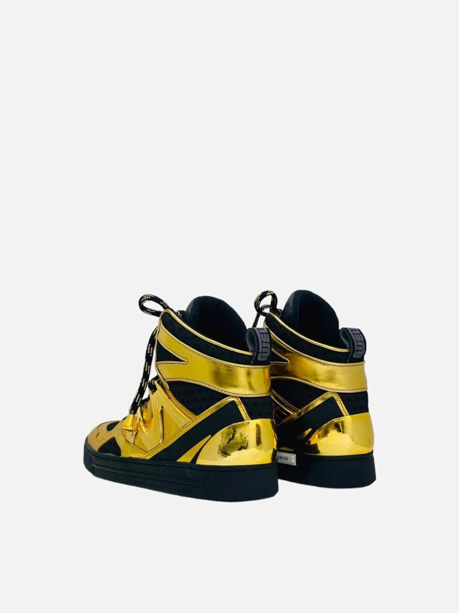 Pre-loved MARC BY MARC JACOBS Hi Top Gold & Black Sneakers from Reems Closet