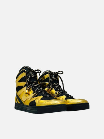 Pre-loved MARC BY MARC JACOBS Hi Top Gold & Black Sneakers from Reems Closet