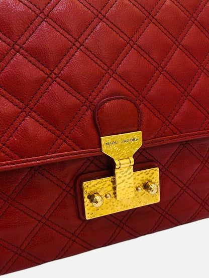 Pre-loved MARC JACOBS Baroque Red Quilted Shoulder Bag - Reems Closet