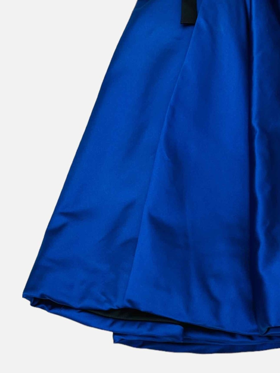 Pre-loved MIU MIU Tube Blue Ribbon Print Dress from Reems Closet