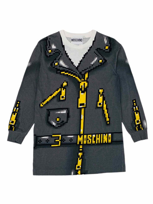 Pre-loved MOSCHINO COUTURE Grey, Yellow & White T-Shirt Dress from Reems Closet