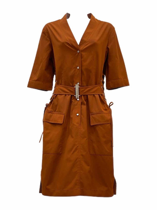 Pre-loved MUGLER Brown Lace Up Knee Length Dress from Reems Closet
