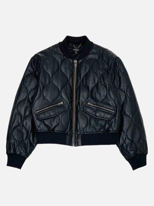 Pre-loved MUUBAA Black Quilted Bomber Jacket from Reems Closet
