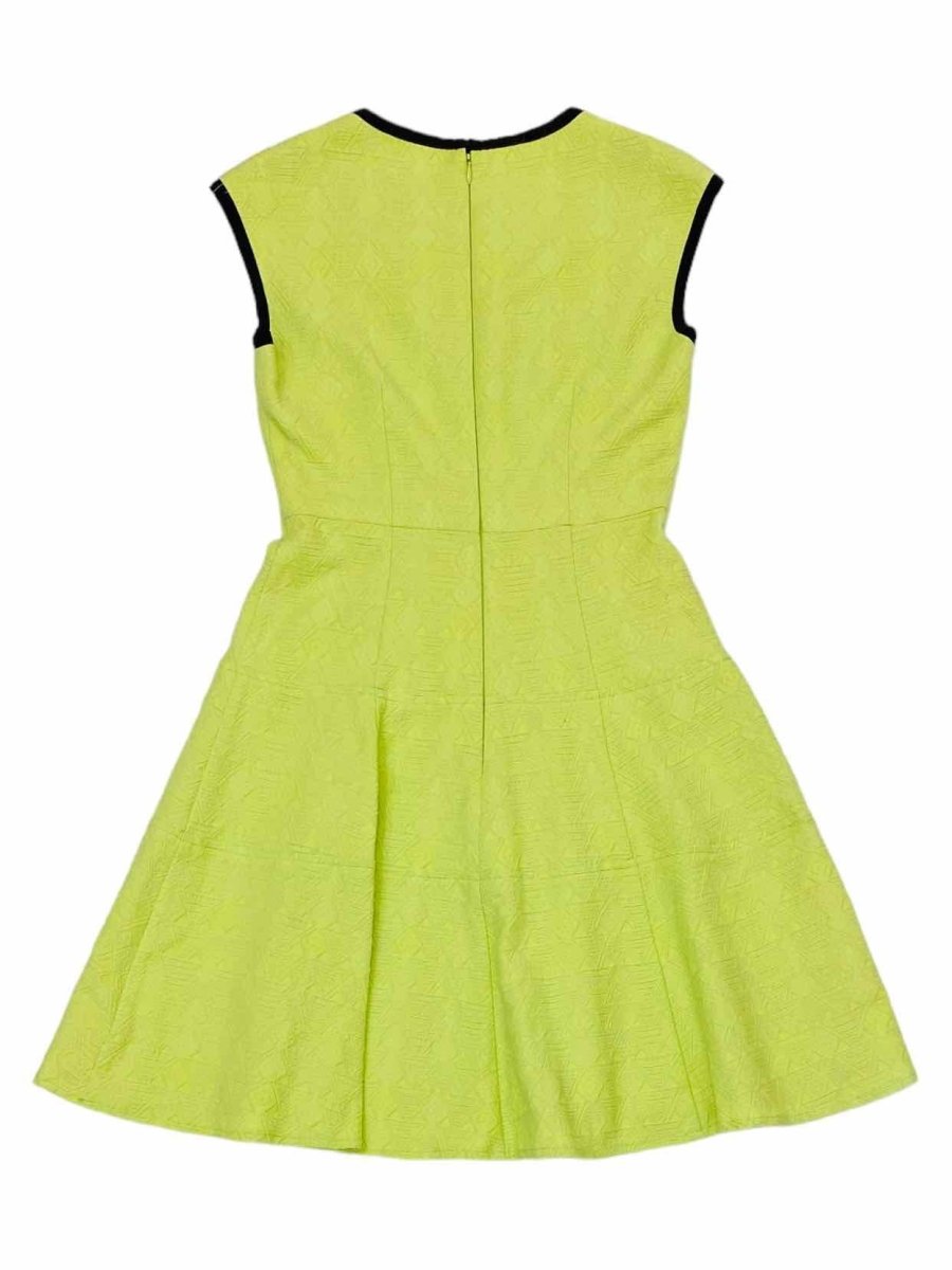Pre-loved NANETTE LEPORE Neon Green Jacquard Knee Length Dress - Reems Closet