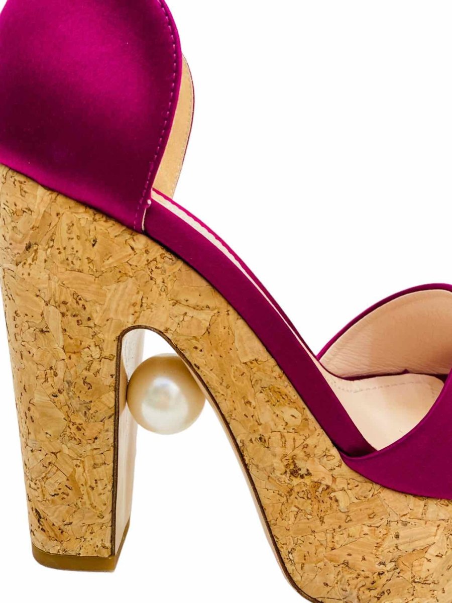 Pre-loved NICHOLAS KIRKWOOD Ankle Strap Magenta Heeled Sandals from Reems Closet