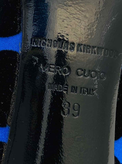 Pre-loved NICHOLAS KIRKWOOD Casati Blue & Black Polka Dot Pumps - Reems Closet
