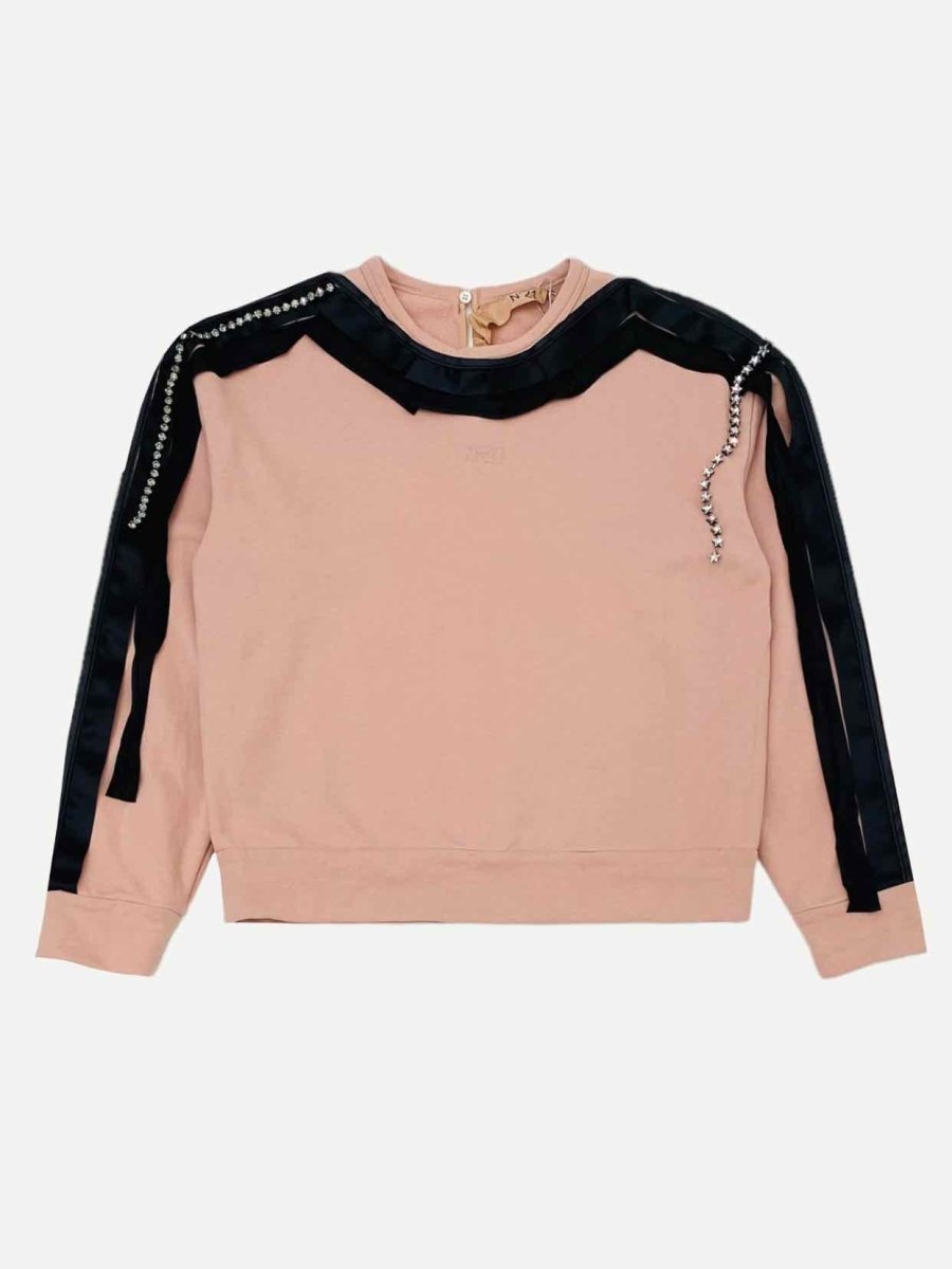 Pre-loved NO21 Old Rose w/ Black Ribbon Sweatshirt - Reems Closet