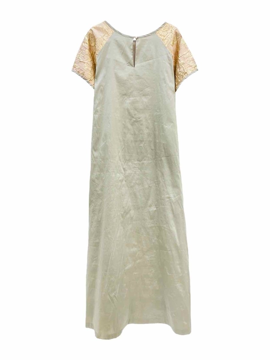 Pre-loved NOORA HEFZI Peach & Grey Jacquard Long Dress from Reems Closet