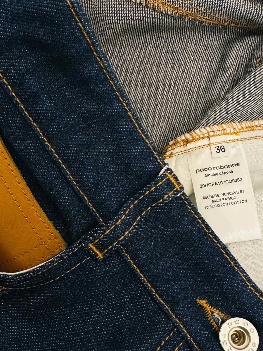 Pre-loved PACO RABANNE Bootcut Blue Panelled Jeans from Reems Closet