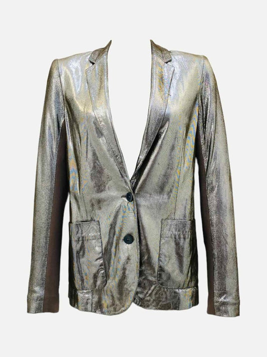 Pre-loved PATRIZIA PEPE Metallic Silver Jacket - Reems Closet