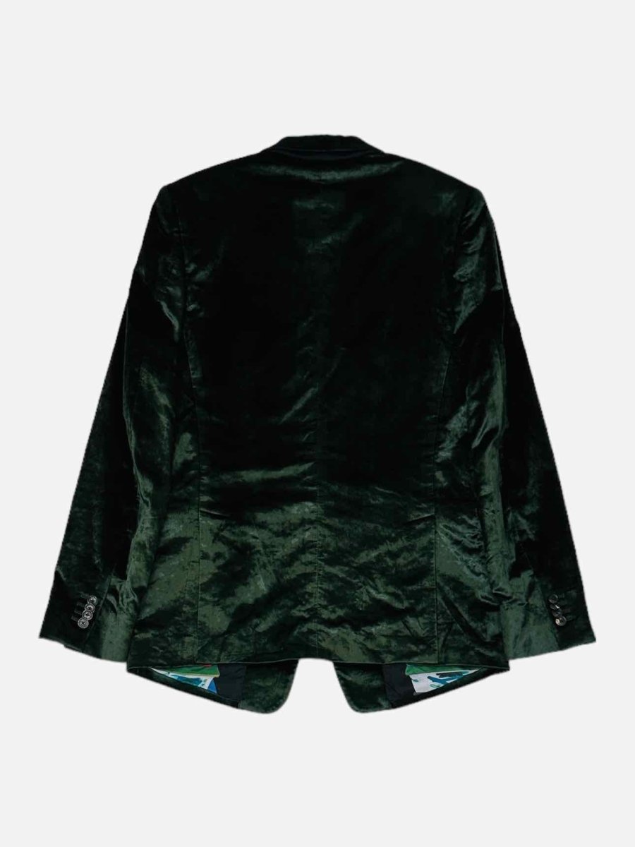 Pre-loved PAUL SMITH Velvet Forest Green Jacket from Reems Closet