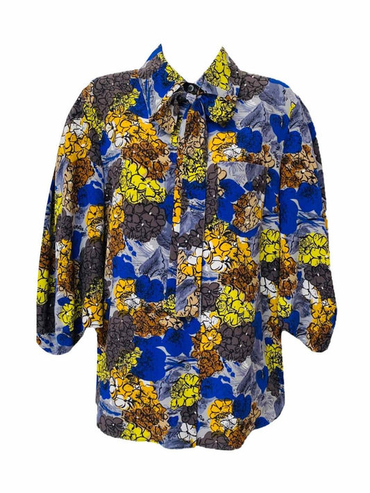 Pre-loved PRADA Multicolor Floral Print Blouse from Reems Closet