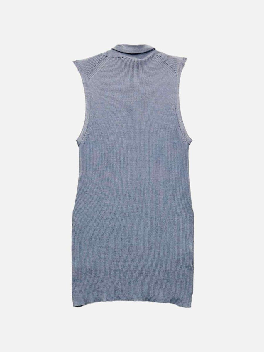 Pre - loved PRADA Turtle Neck Grey Sleeveless Top at Reems Closet