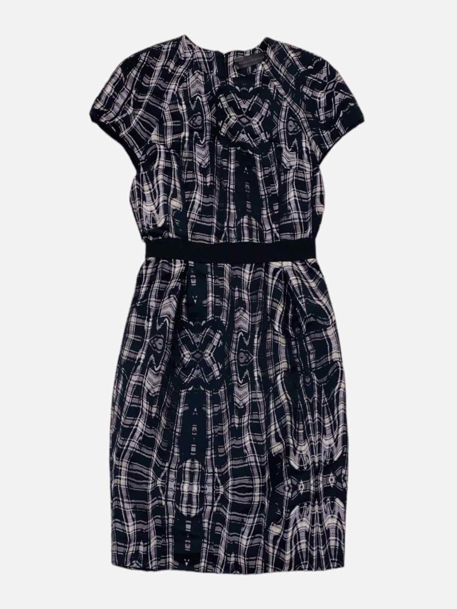 Pre - loved PROENZA SCHOULER Black & Grey Jacquard Dress at Reems Closet