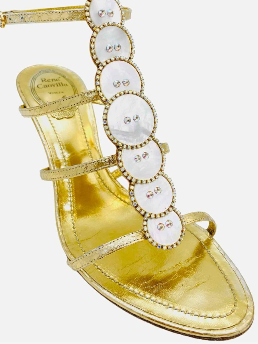 Rene caovilla gold on sale shoes