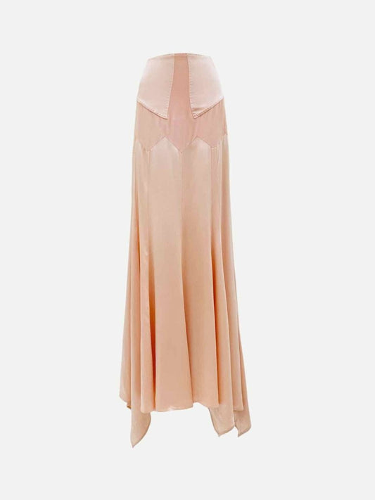 Pre - loved ROBERTO CAVALLI Fishtail Peach Long Skirt at Reems Closet