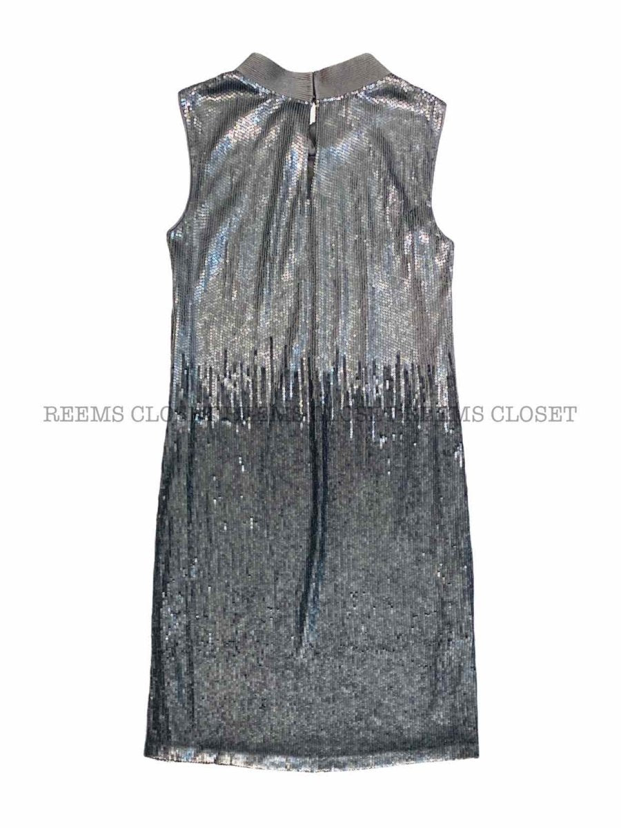 Pre-loved ROHIT GANDHI & RAHUL KHANNA Silver Knee Length Dress - Reems Closet