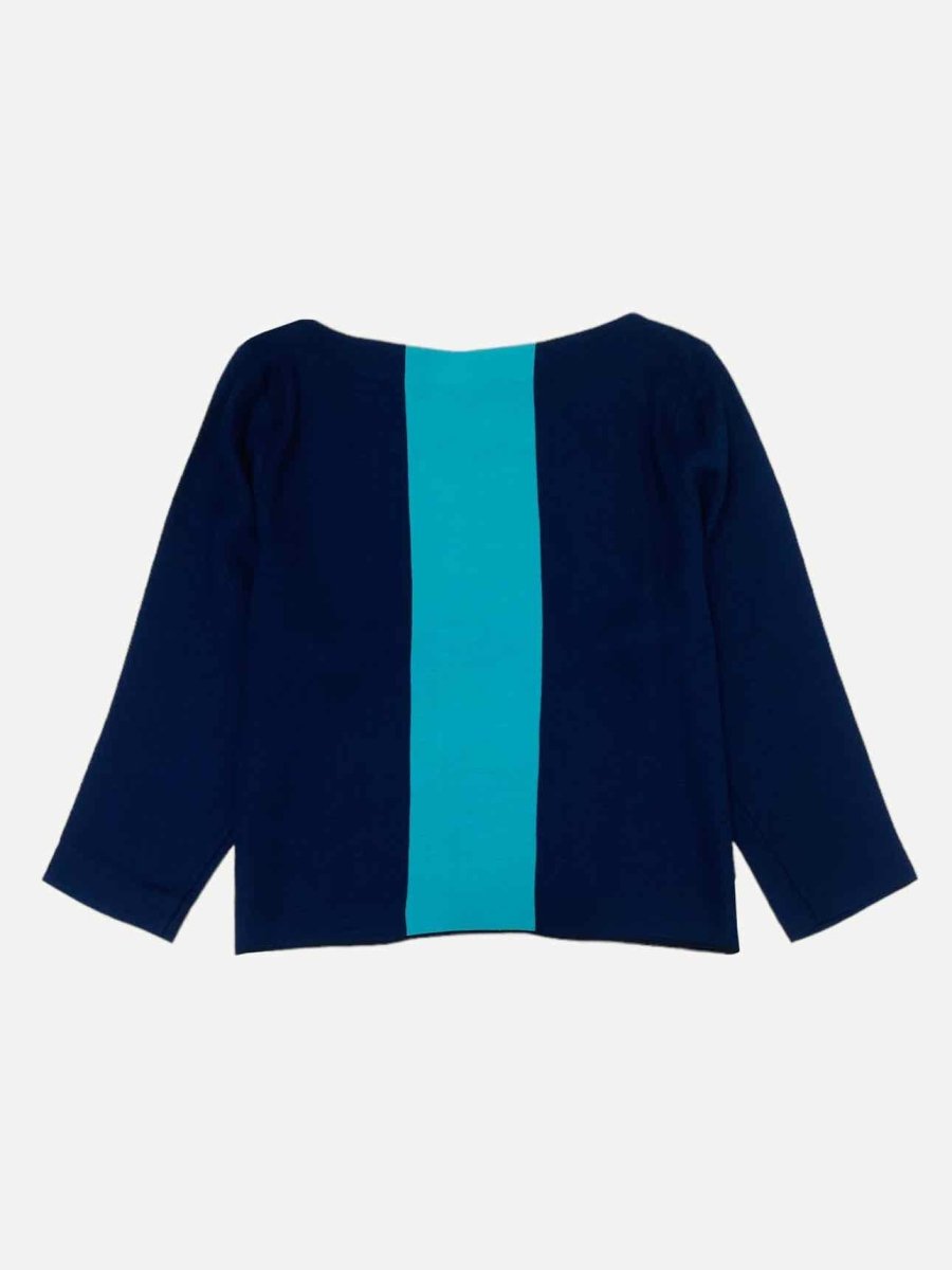 Pre - loved ROKSANDA ILINCIC Navy Blue Panel Top at Reems Closet