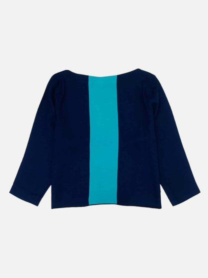 Pre - loved ROKSANDA ILINCIC Navy Blue Panel Top at Reems Closet