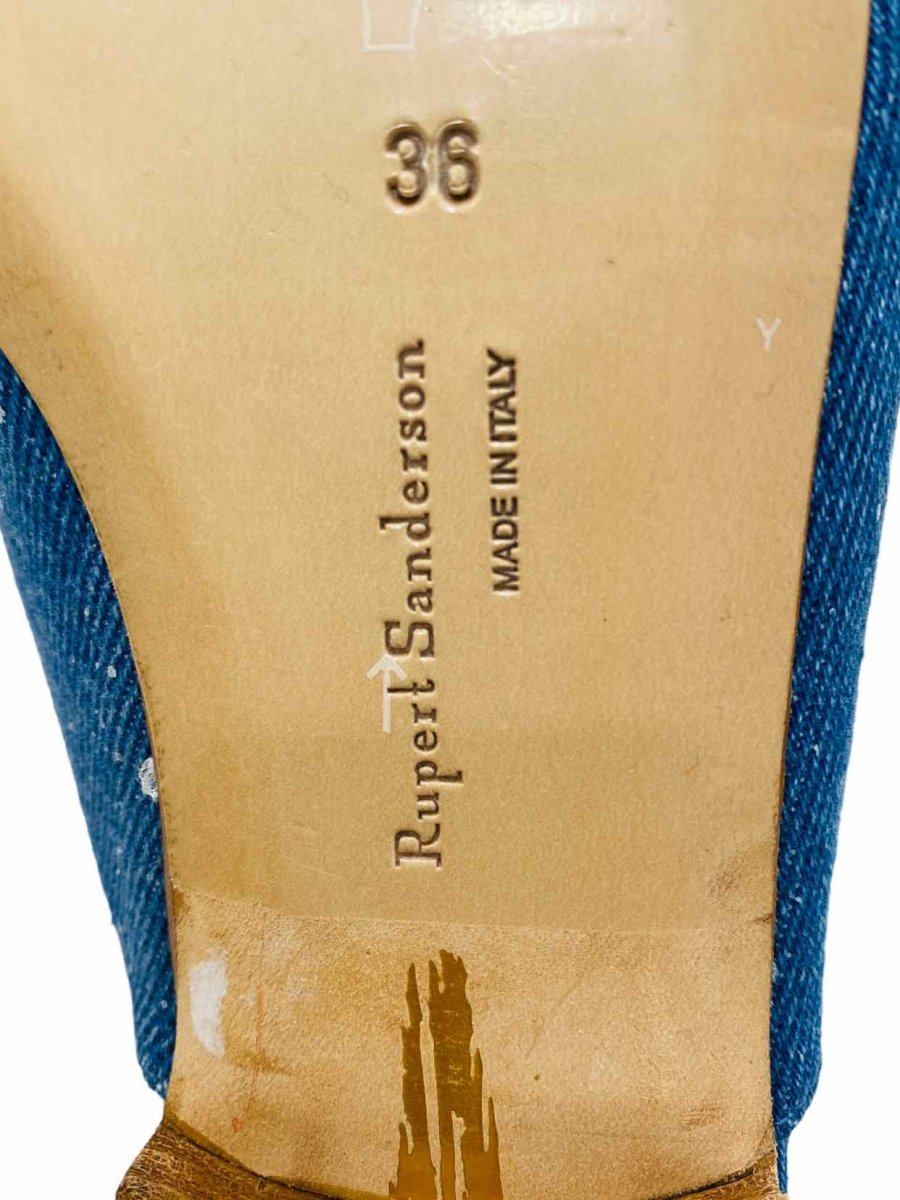 Pre-loved RUPERT SANDERSON Sophina Blue Flats from Reems Closet