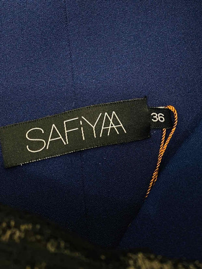 Pre-loved SAFIYAA Off Shoulder Navy Blue w/ Black Mini Dress - Reems Closet