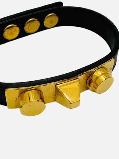 Pre-loved SAINT LAURENT Black Studded Fashion Bracelet from Reems Closet