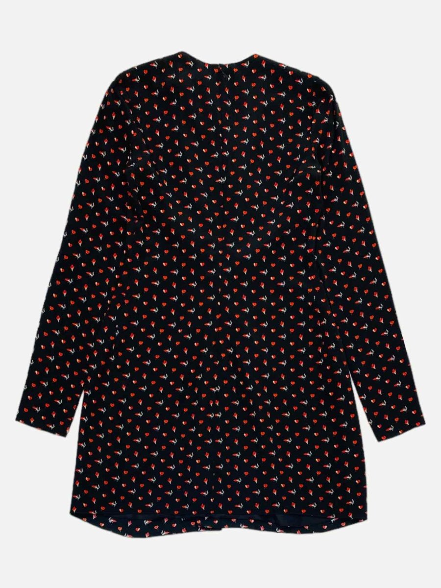 Pre-loved SAINT LAURENT Plunging V Neck Printed Cocktail Dress from Reems Closet