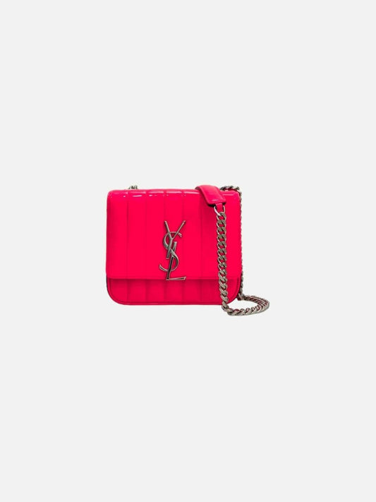 Pre-loved SAINT LAURENT Vicky Neon Pink Quilted Shoulder Bag from Reems Closet
