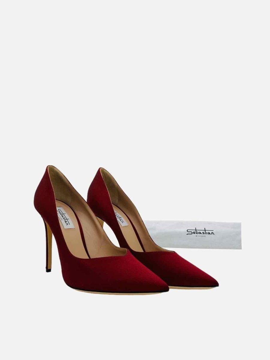Pre-loved SEBASTIAN Pointed Toe Red Pumps - Reems Closet