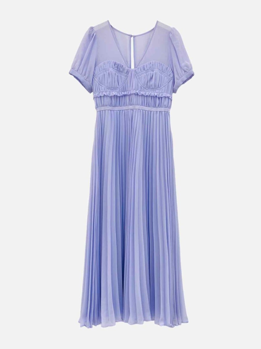 Pre - loved SELF - PORTRAIT Chiffon Lilac Midi Dress at Reems Closet