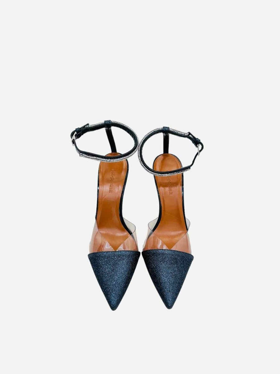 Pre-loved SELF-PORTRAIT Metallic Dark Grey Heeled Sandals from Reems Closet