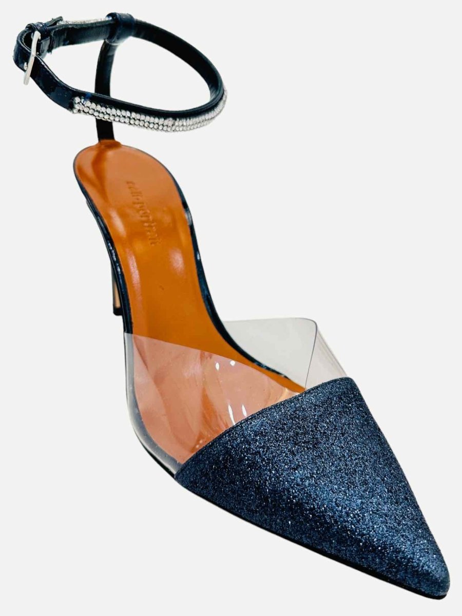 Pre-loved SELF-PORTRAIT Metallic Dark Grey Heeled Sandals from Reems Closet