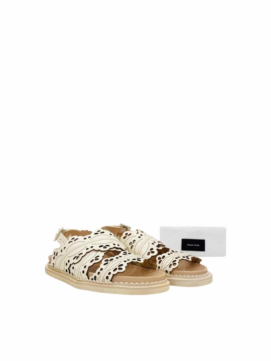Pre-loved SIMONE ROCHA White Cutout Sandals - Reems Closet