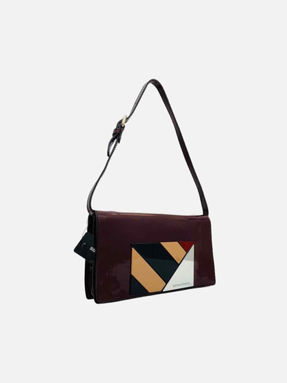 Pre-loved SONIA RYKIEL Envelope Burgundy Multicolor Shoulder Bag - Reems Closet