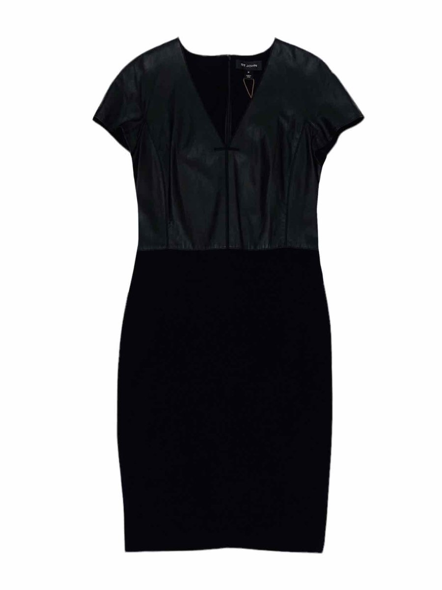 Pre-loved ST. JOHN Black Knee Length Dress - Reems Closet
