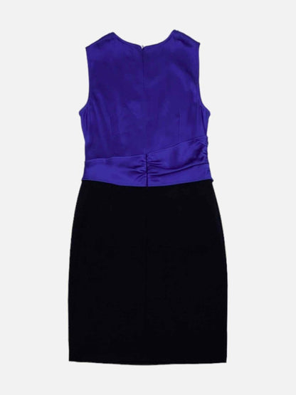 Pre-loved ST. JOHN Blue & Black Knee Length Dress - Reems Closet