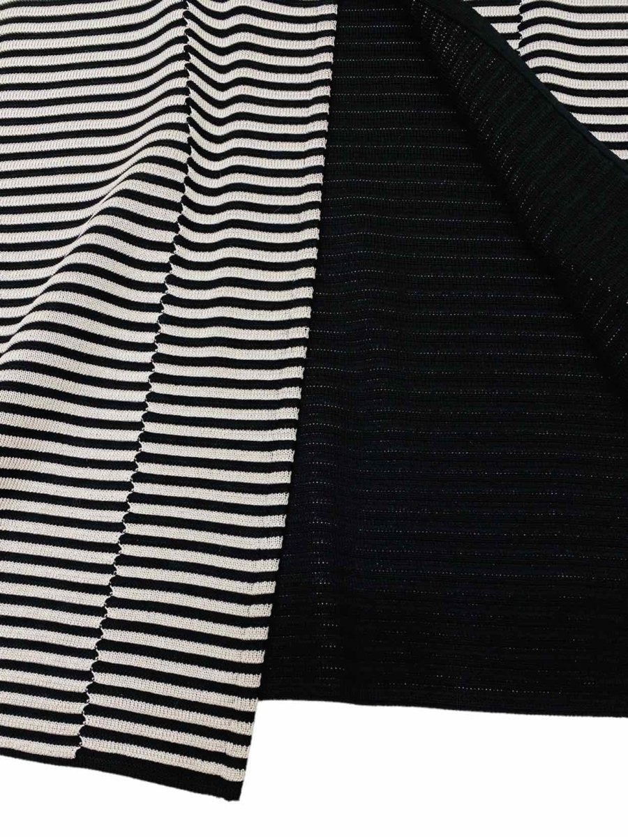 Pre-loved ST. JOHN Knit Black & White Striped Jacket from Reems Closet