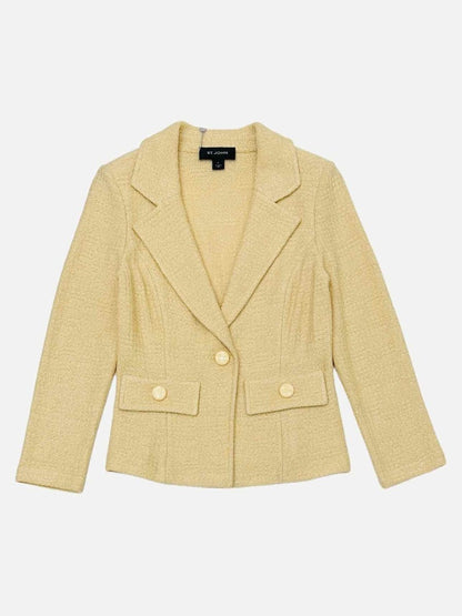 Pre-loved ST. JOHN Knit Yellow Jacket & Skirt from Reems Closet