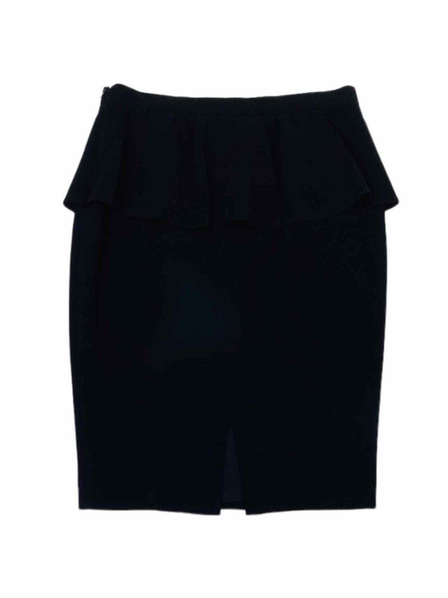 Pre - loved ST. JOHN Peplum Black Knee Length Skirt at Reems Closet