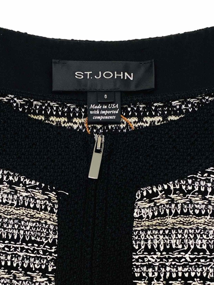 Pre-loved ST. JOHN Tweed Black & White Jacket - Reems Closet
